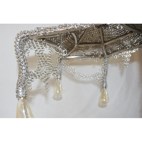 Chainmail Cobweb Chandelier - Pendant Light in Metal and Steel