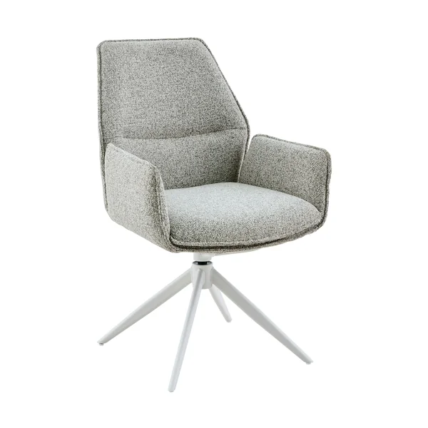 Chaise beige chiné pivotante à accoudoirs (lot de 2) CORTINA