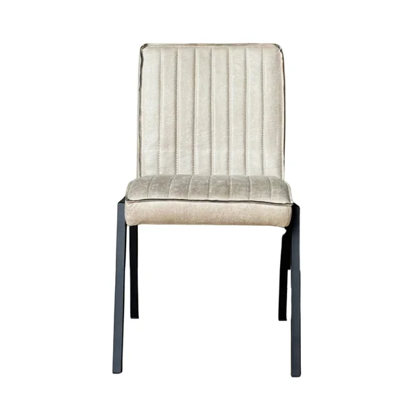 Chaise beige rembourrée à bandes (lot de 2) CORTINA