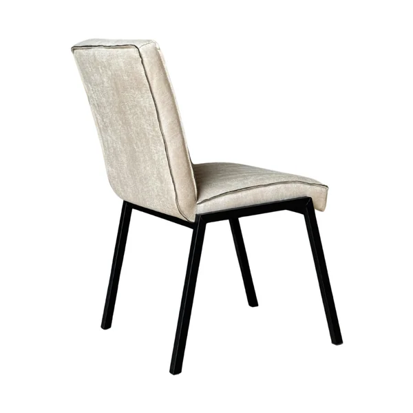 Chaise beige rembourrée à bandes (lot de 2) CORTINA