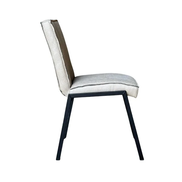 Chaise beige rembourrée à bandes (lot de 2) CORTINA