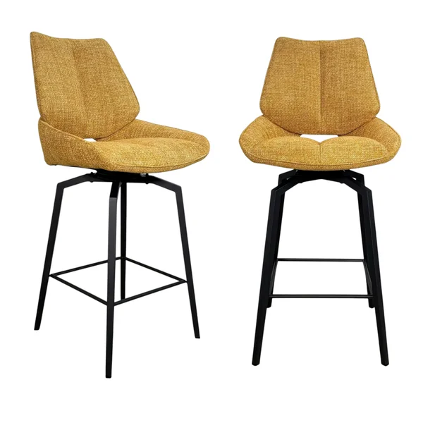Chaise de bar pivotante moutarde assise baquet (lot de 2) LIGURIE