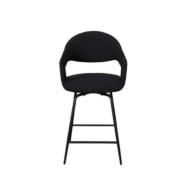 Chaise de bar pivotante noire à dossier ouvert (lot de 2) TREVI