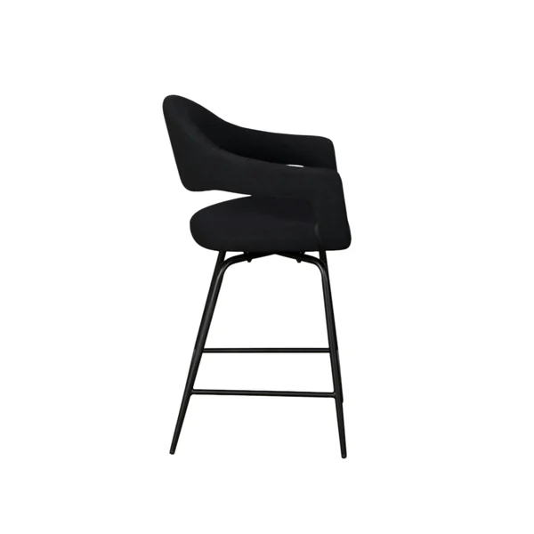 Chaise de bar pivotante noire à dossier ouvert (lot de 2) TREVI
