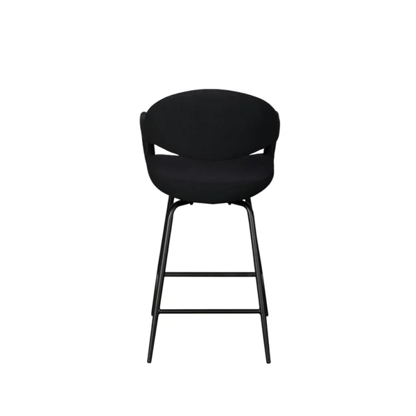 Chaise de bar pivotante noire à dossier ouvert (lot de 2) TREVI