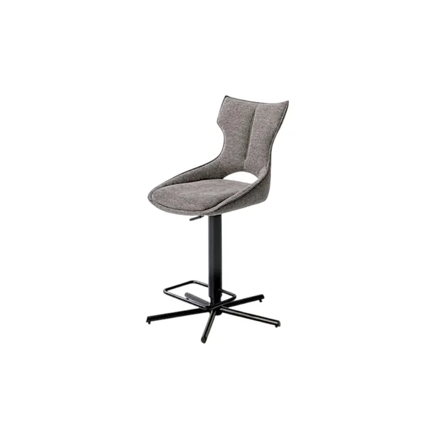 Chaise de bar réglable grise à dossier ouvert (lot de 2) LOMBARDIE