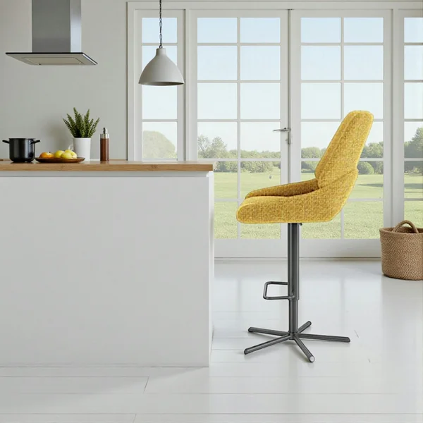 Chaise de bar réglable moutarde assise baquet (lot de 2) LIGURIE