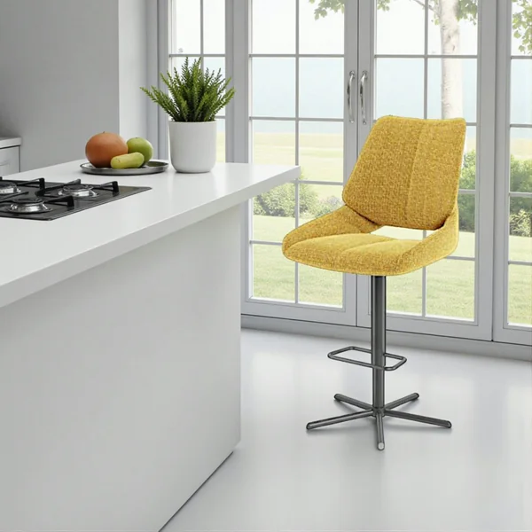 Chaise de bar réglable moutarde assise baquet (lot de 2) LIGURIE