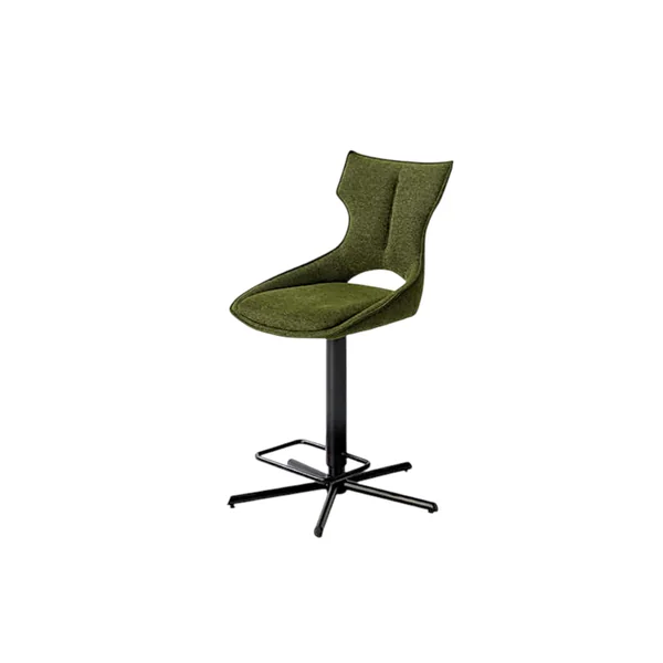 Chaise de bar réglable verte à dossier ouvert (lot de 2) LOMBARDIE