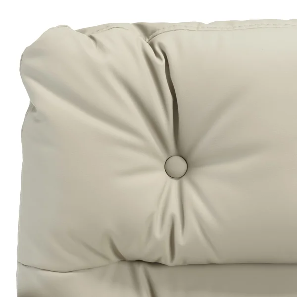 Chaise de bureau à roulettes cuir matelassé beige dossier carré SORANO