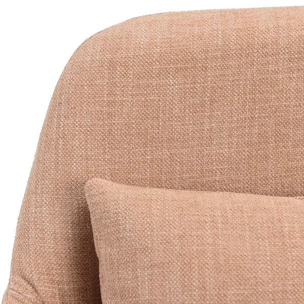 Chaise de bureau à roulettes en tissu rose dossier carré SORANO