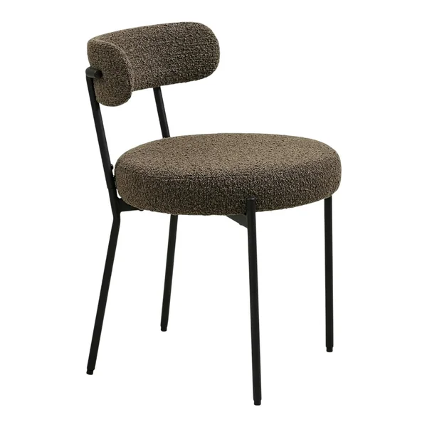 Chaise de salle à manger en bouclette marron (lot de 2) BERLIN