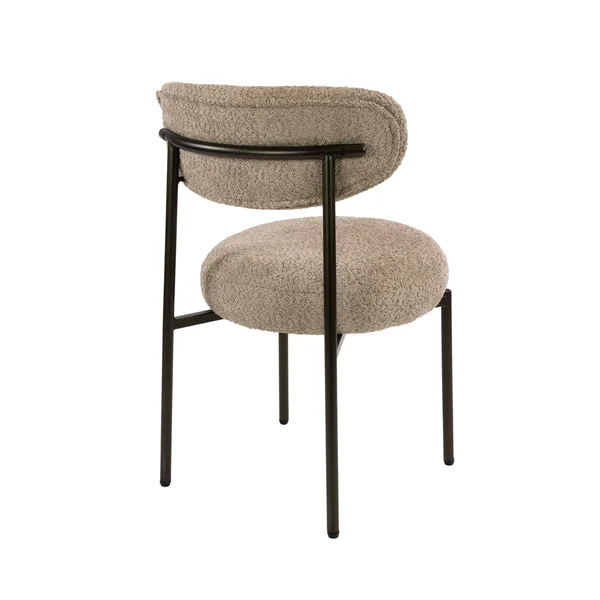 Chaise de salle à manger en bouclette sable pied bronze (lot de 2) CREEK