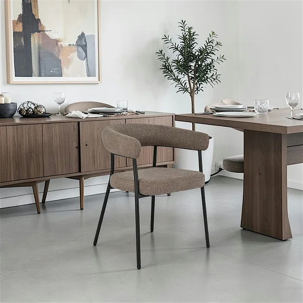 Chaise de salle à manger marron avec dossier bandeau (lot de 2) BERLIN