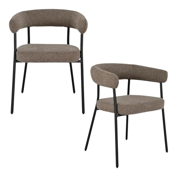 Chaise de salle à manger marron avec dossier bandeau (lot de 2) BERLIN