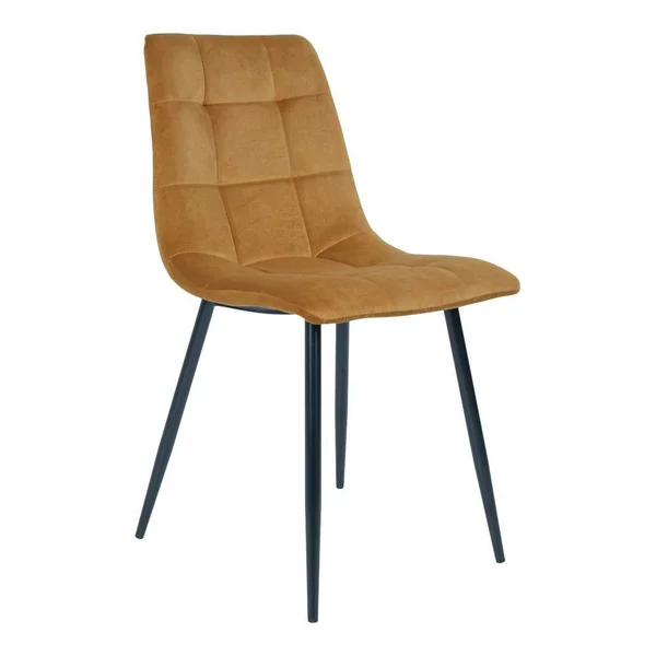 Chaise de salle à manger moutarde motif damier (lot de 2) TARAZ