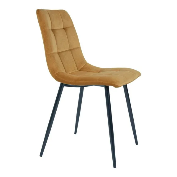 Chaise de salle à manger moutarde motif damier (lot de 2) TARAZ