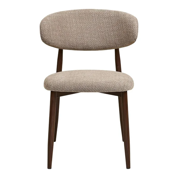 Chaise de salle à manger sable pieds effet bois foncé (lot de 2) AMSTERDAM