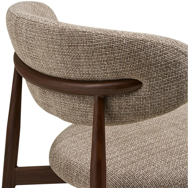 Chaise de salle à manger sable pieds effet bois foncé (lot de 2) AMSTERDAM