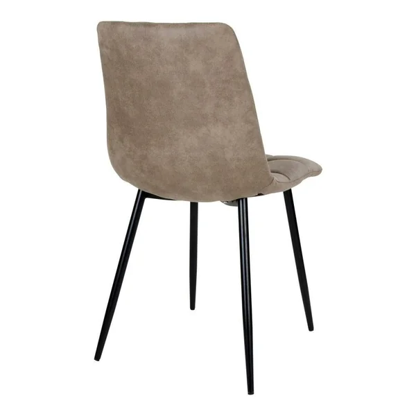 Chaise de salle à manger taupe motif damier (lot de 2) TARAZ