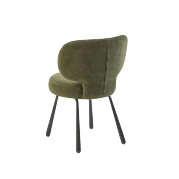 Chaise de salle à manger verte, assise ronde (lot de 2) LIGURIE