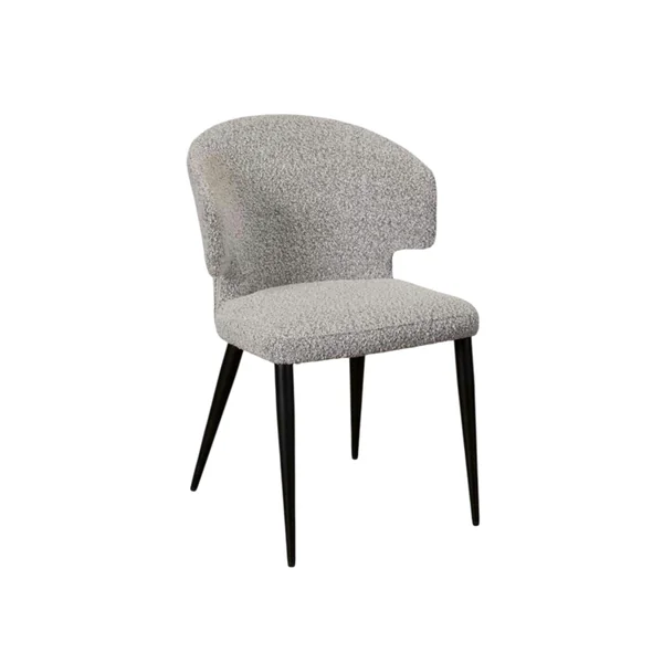 Chaise en bouclette grise pour salle à manger (lot de 2) TREVI