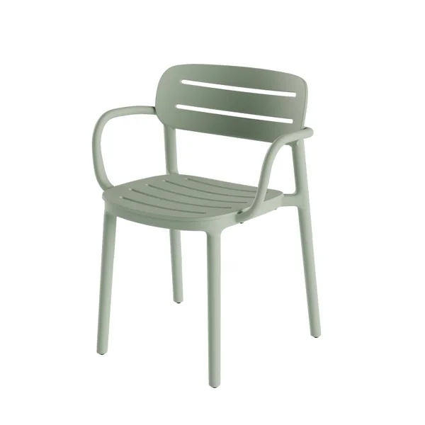 Chaise extérieure CROISETTE avec accoudoirs Menta verde SERRALUNGA