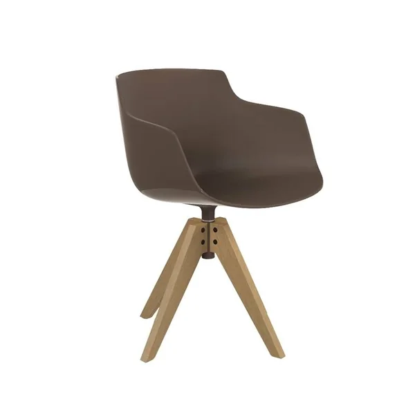 Chaise FLOW SLIM COLOR pied VN bois Boue MDF