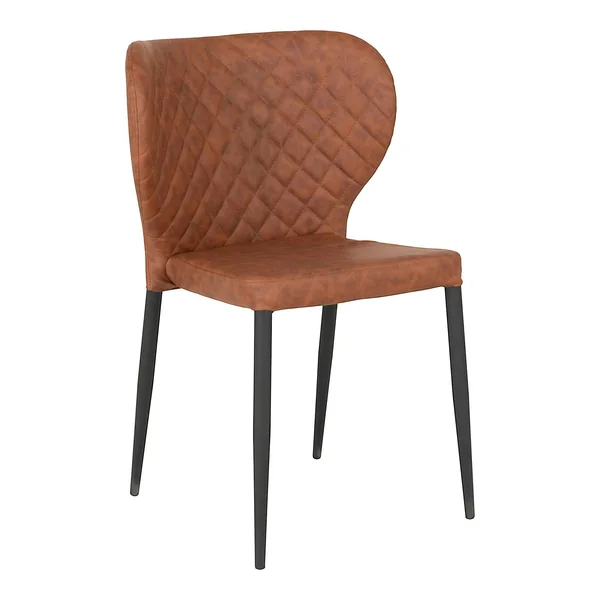 Chaise marron vintage à surpiqûres (lot de 2) TORANO