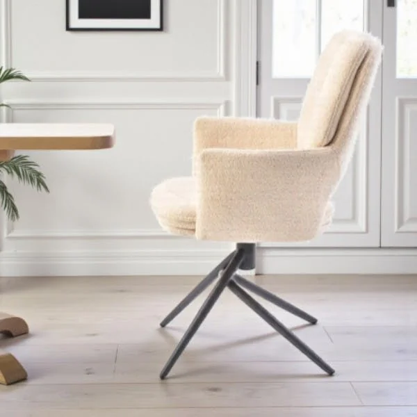 Chaise pivotante beige double coussinage (lot de 2) LIGURIE