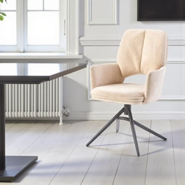 Chaise pivotante beige double coussinage (lot de 2) LIGURIE