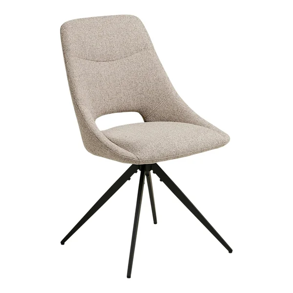Chaise pivotante beige sable à dossier ouvert (lot de 2) BERLIN