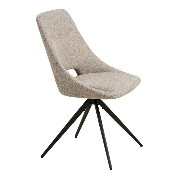 Chaise pivotante beige sable à dossier ouvert (lot de 2) BERLIN