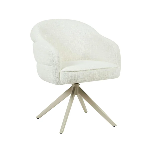Chaise pivotante blanche à dossier structuré (lot de 2) CORTINA
