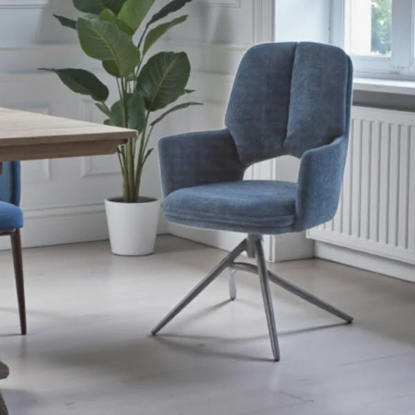 Chaise pivotante bleue double coussinage (lot de 2) LIGURIE