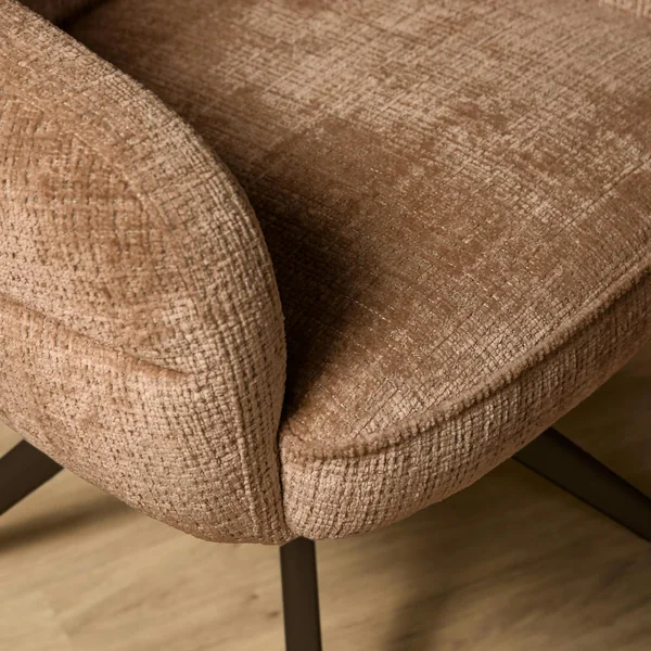 Chaise pivotante cannelle à dossier structuré (lot de 2) CORTINA