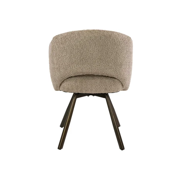 Chaise pivotante en bouclette sable pieds bronze (x2) CREEK