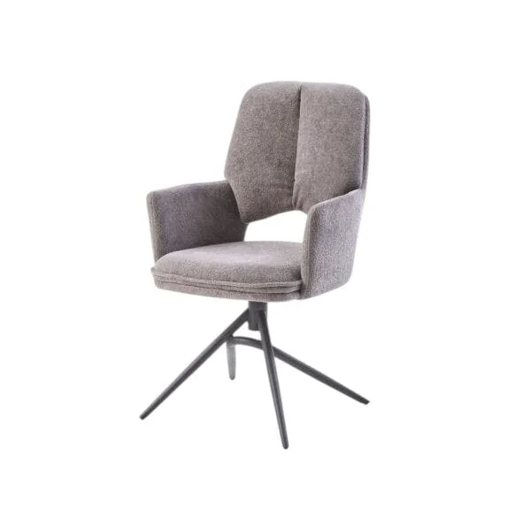 Chaise pivotante grise double coussinage (lot de 2) LIGURIE