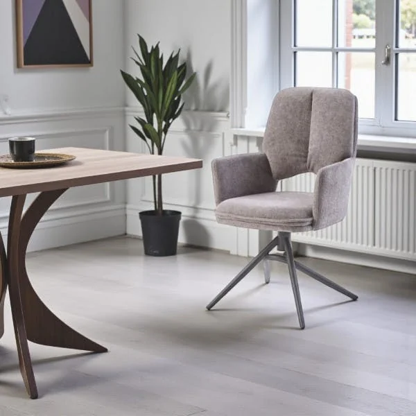Chaise pivotante grise double coussinage (lot de 2) LIGURIE