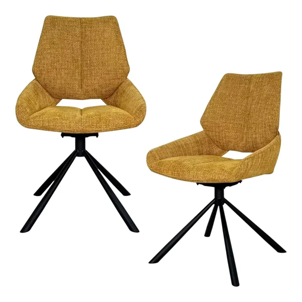 Chaise pivotante ocre assise baquet (lot de 2) LIGURIE