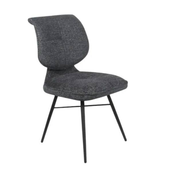 Chaise tissu gris foncé à dossier double (lot de 2) LIGURIE