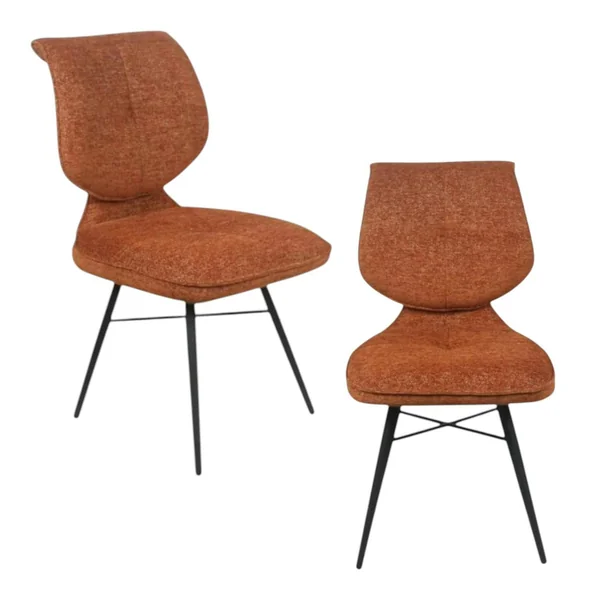 Chaise tissu rouille à dossier double (lot de 2) LIGURIE