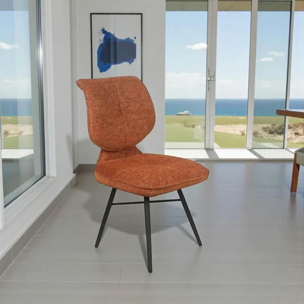 Chaise tissu rouille à dossier double (lot de 2) LIGURIE