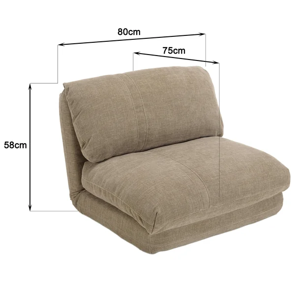 Chauffeuse 1 place multi-position en tissu couleur taupe ASTORI