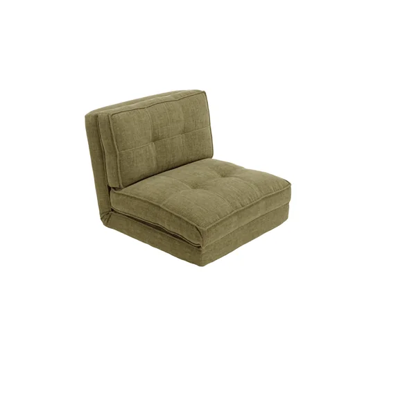 Chauffeuse convertible 1 place en tissu couleur vert ASTORI