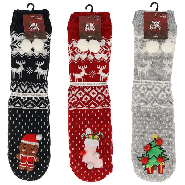 Chaussettes de Noël 3D pour femme Apollo - taille unique