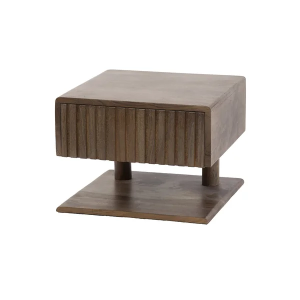 Chevet suspendu style nature H 27 cm en acacia massif brun Carvie