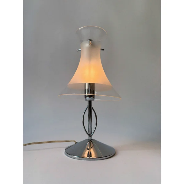 Chrome and Glass Lamp, Italy c. 1970’s - 1980’s