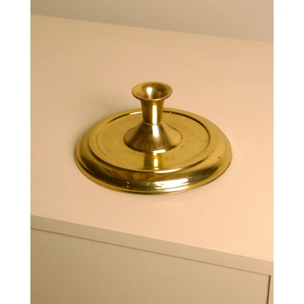 Circular Candleholder in Gold Metal 60's