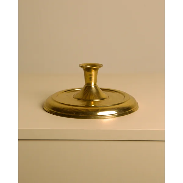 Circular Candleholder in Gold Metal 60's